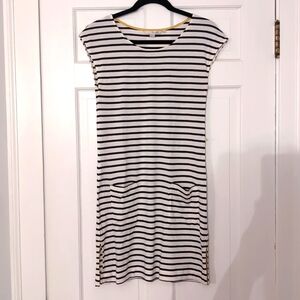 Boden Navy and White Striped Dress. Size S